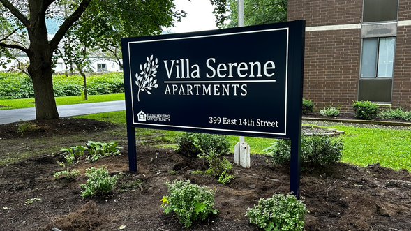 Villa Serene Apartments exterior monument sign